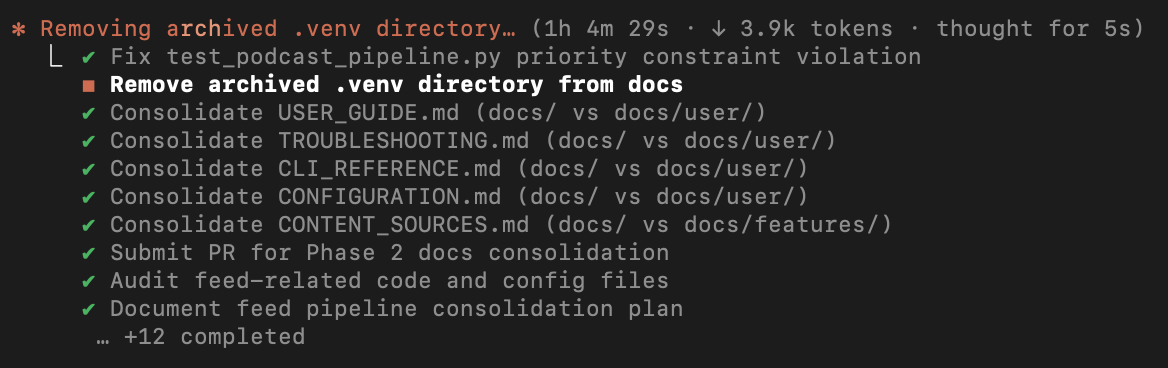 A long Claude Code session