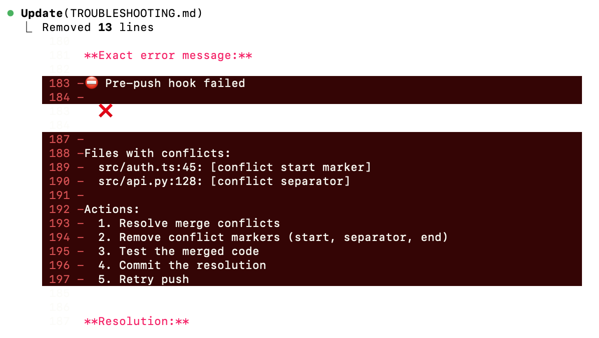 Example of a git hook