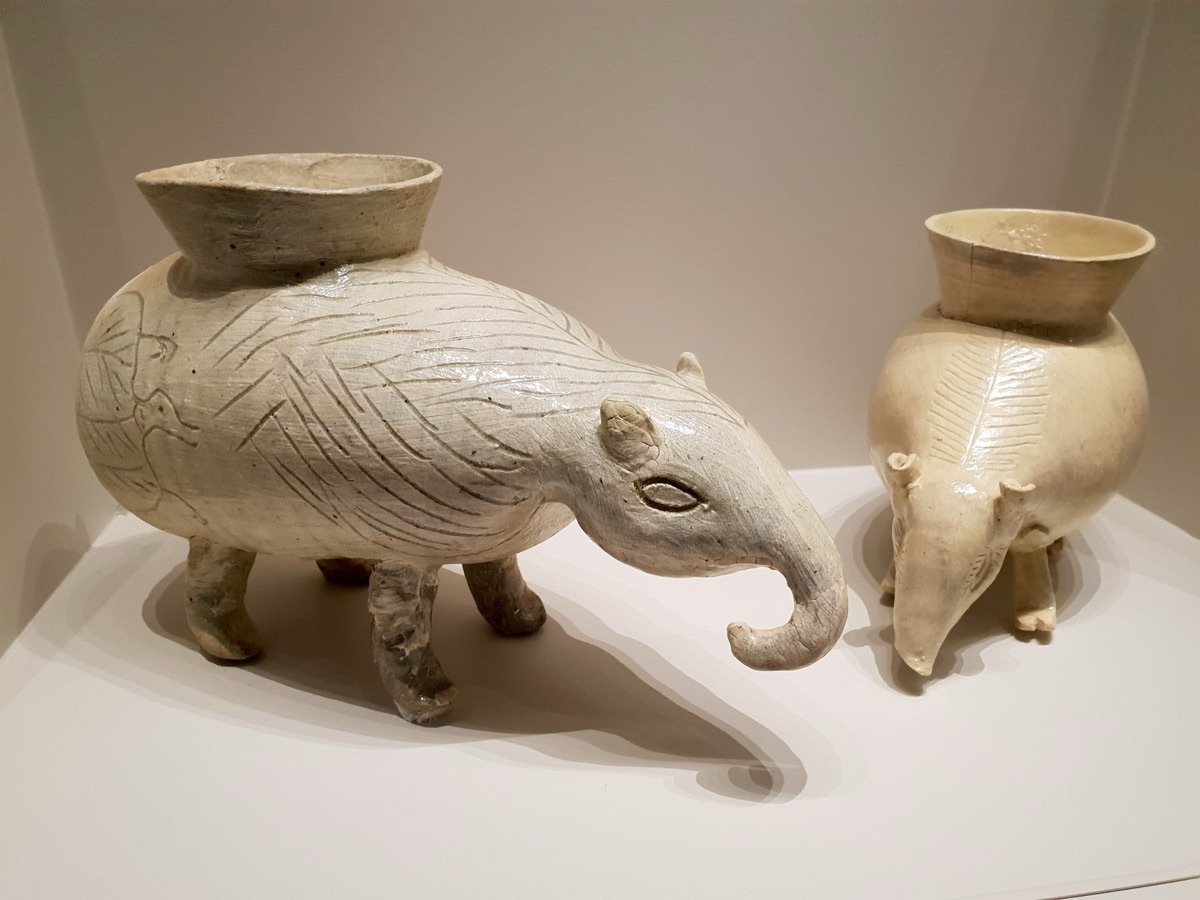 Korean ceramic elephant vessels